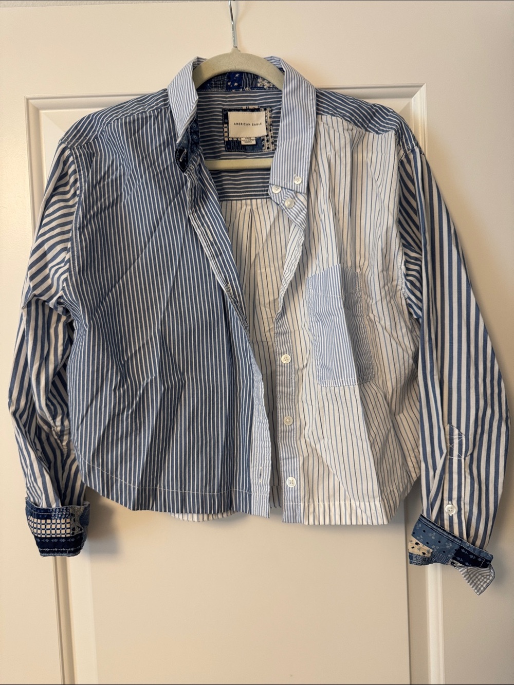 Womenโs Striped Button Down Shirt